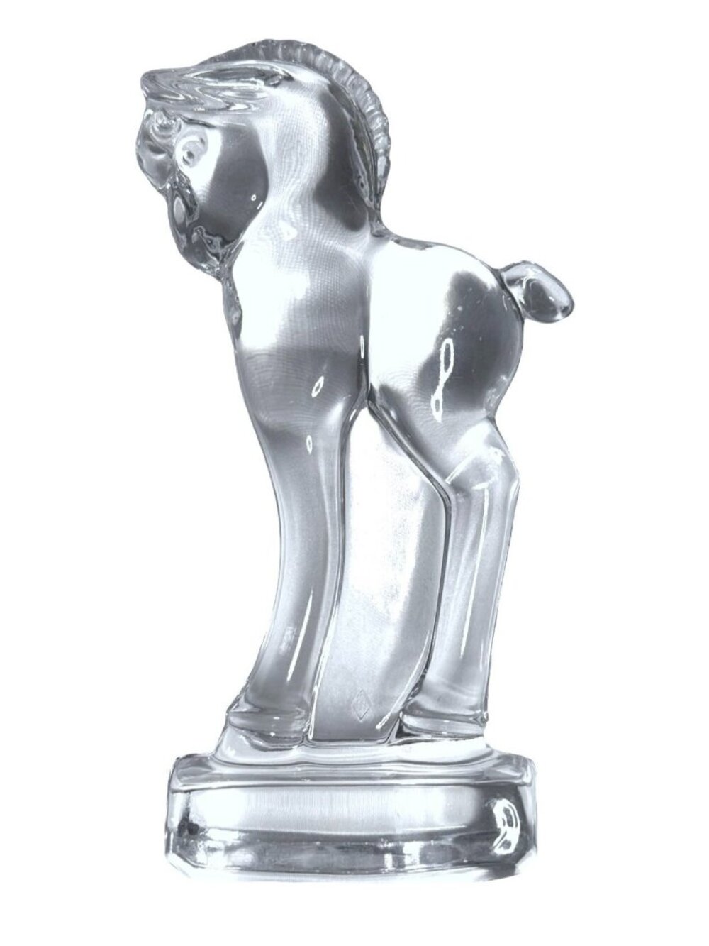 Heisey Glass Standing Colt Figurine - Elegant Clear Glass Horse Figurine